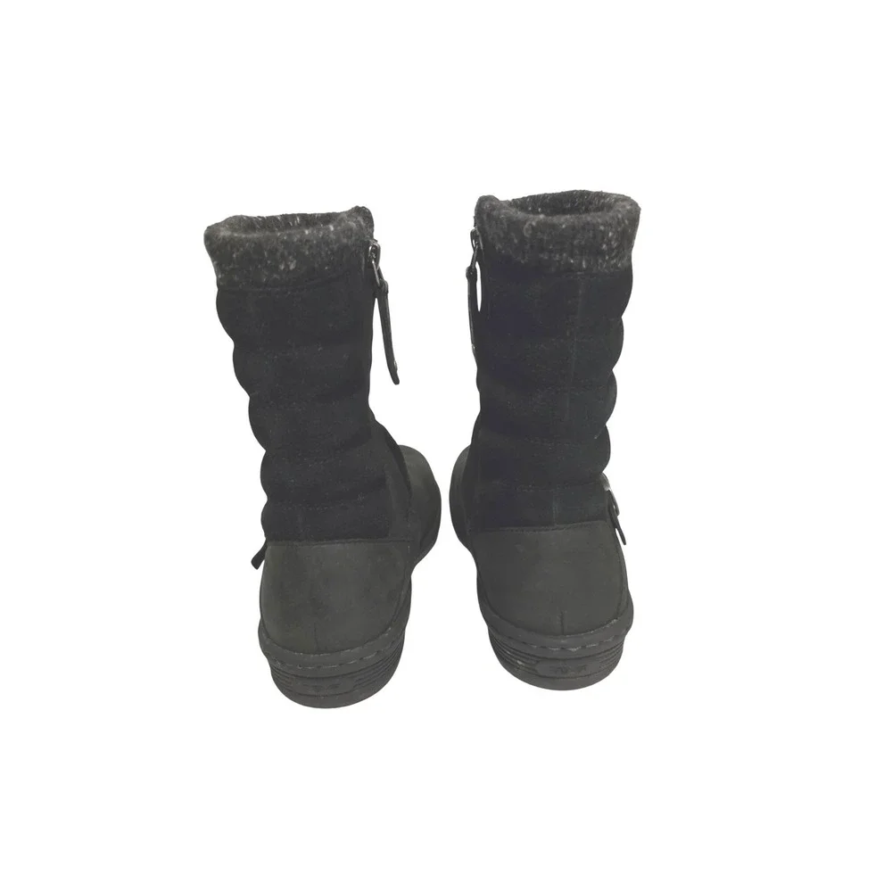 Teva Foxy Mid‎ Waterproof Boots Black Leather Quilted Knit Women Size 5 1012439